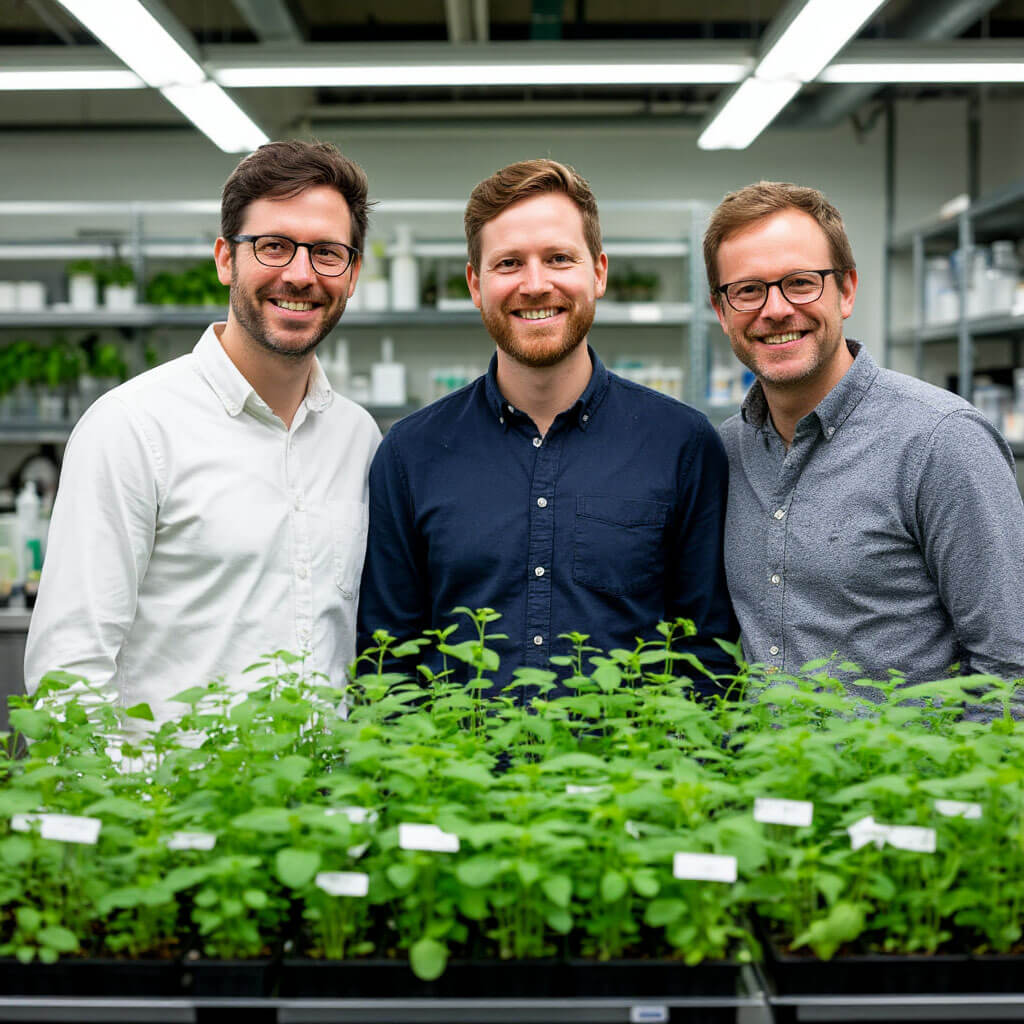 PlantGuard founders in their research facility