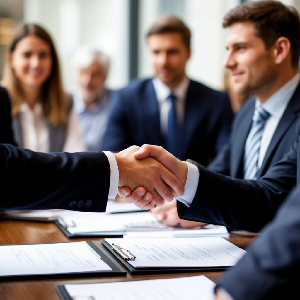 Business partnership meeting