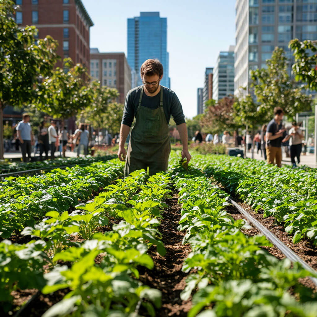 Urban farming project in community space